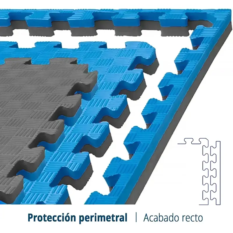Tatami Etileno Acetato de Vinílo de Alta Densidad Tatami Azul Gris|1x1| 40mm